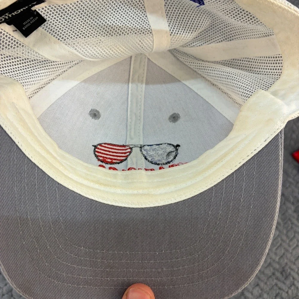 Southern Bay Co Youth Merica Trucker Hat Gray White Mesh Snapback Patriotic Cap